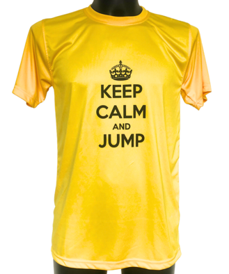 Tričko "KEEP CALM and JUMP" žlté
